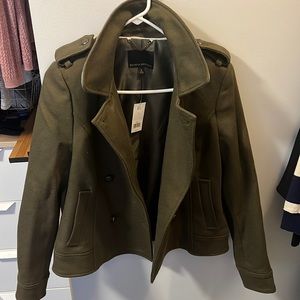 Banana Republic Double Breasted Cropped Pea Coat Small